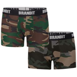 Brandit Boxerky Boxershorts Logo [sada 2 ks] woodland | darkcamo 3XL