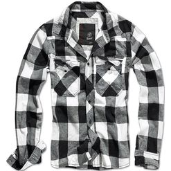 Brandit Košile Check Shirt černá | bílá 3XL