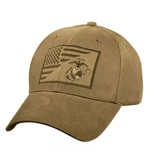 ROTHCO čepice s vyšitým znakem USMC a US vlajky COYOTE