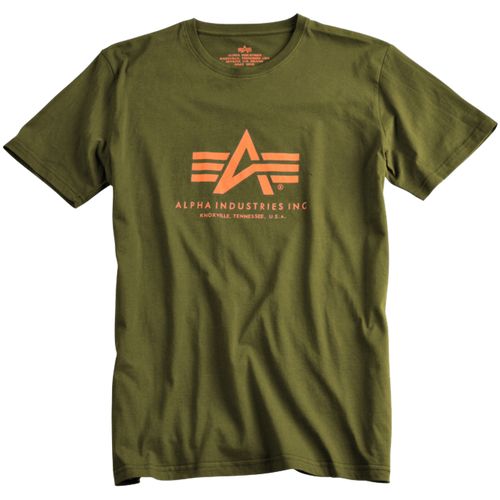 Alpha Industries Tričko  Basic T-Shirt zelená khaki M