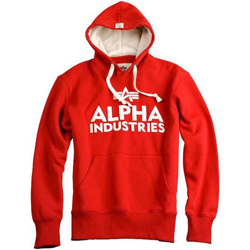 Alpha Industries Mikina  Foam Print Hoody červená | bílá M