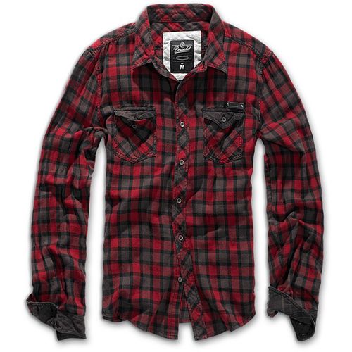 Brandit Košile Check Shirt Duncan 1/1 červená | hnědá XL