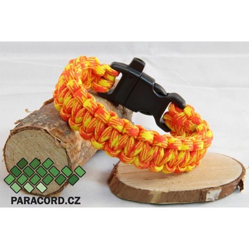 Náramek Paracord KOBRA žlutá | oranžová XS