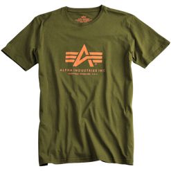 Alpha Industries Tričko  Basic T-Shirt zelená khaki L