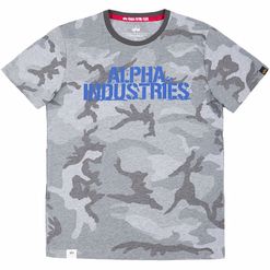 Alpha Industries Tričko  Blurred T grey camo XL