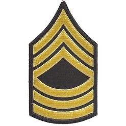 Nášivka: Hodnost US ARMY rukávová Master Sergeant černá | žlutá