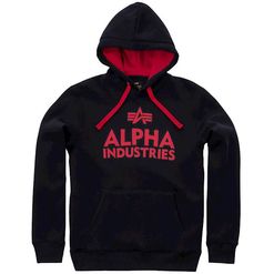 Alpha Industries Mikina  Foam Print Hoody černá | červená L