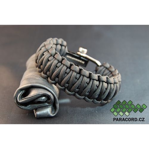 Náramek Paracord BLACK II. S/M