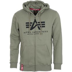 Alpha Industries Mikina  Basic Zip Hoody olivová XL