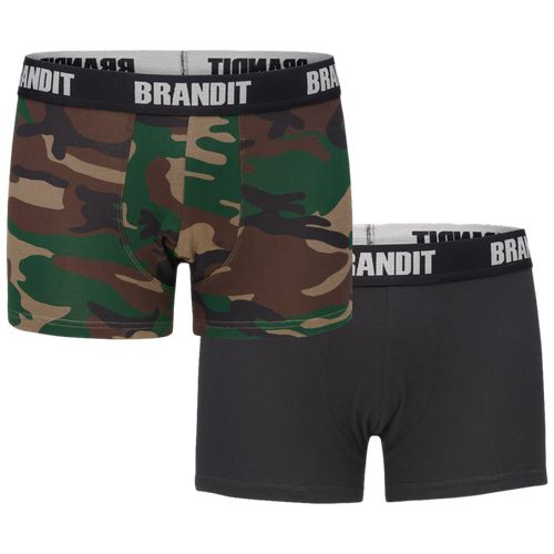 Brandit Boxerky Boxershorts Logo [sada 2 ks] woodland | černá L