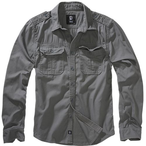 Brandit Košile Vintage Shirt Longsleeve 1/1 charcoal grey 4XL