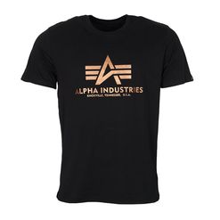 Alpha Industries Tričko  Basic T-Shirt černá | zlatá 3XL