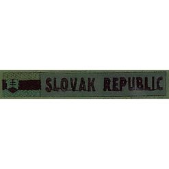 Nášivka: SLOVAK REPUBLIC obdélníková s vlajkou olivová | černá