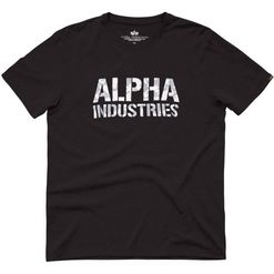 Alpha Industries Tričko  Camo Print T černá | bílá L