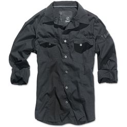 Brandit Košile SlimFit Shirt černá 6XL
