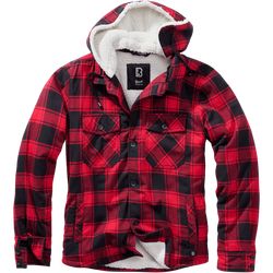 Brandit Bunda Lumberjacket Hooded červená | černá 4XL