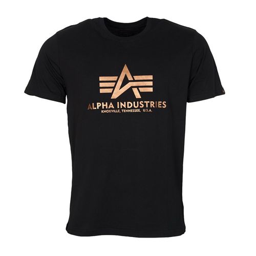 Alpha Industries Tričko  Basic T-Shirt černá | zlatá 5XL