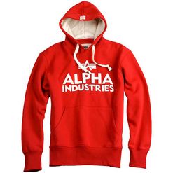 Alpha Industries Mikina  Foam Print Hoody červená | bílá S