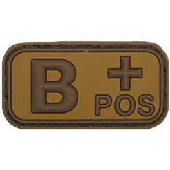Nášivka gumová 3D: Krevní skupina B POS [50x25] desert