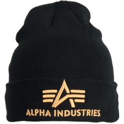 Alpha Industries Čepice  3D Beanie černá | žlutá