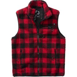 Brandit Vesta Teddyfleece Vest Men červená | černá 3XL