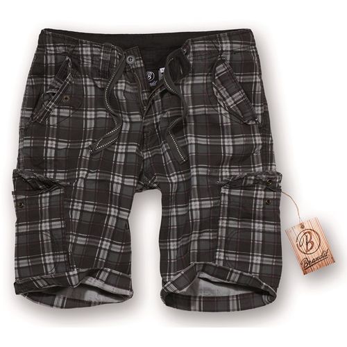 Brandit Kalhoty krátké Iron Vintage Shorts kostkované šedá | černá | fialová S