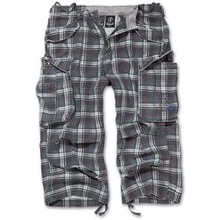 Brandit Kalhoty Industry Vintage 3/4 kostkované šedá | černá | fialová XL