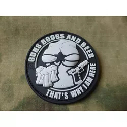 JACKETS TO GO nášivka GUNS BOOBS AND BEER velcro plast ČERNÁ