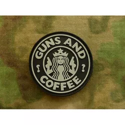 JACKETS TO GO nášivka GUNS AND COFFEE plast ČERNÁ