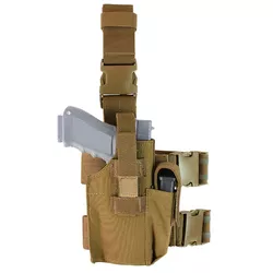 CONDOR OUTDOOR pouzdro pistolové stehenní MOLLE COYOTE BROWN