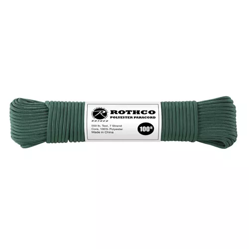ROTHCO šňůra PARACORD polyester 550LB ø 4 mm / 30 m TMAVĚ ZELENÁ