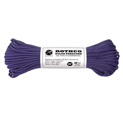 ROTHCO šňůra PARACORD nylon 550LB ø 4 mm / 30 m FIALOVÁ
