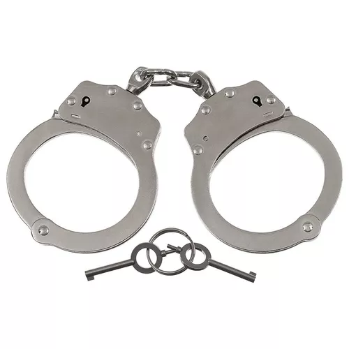 MFH pouta policejní DOUBLE LOCK řetízková STŘÍBRNÁ