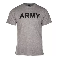 MIL-TEC triko krátký rukáv s nápisem ARMY ŠEDÉ vel L