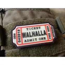JACKETS TO GO nášivka WALHALLA TICKET BEER velcro GLOW IN THE DARK