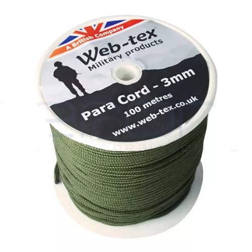 Web-tex šňůra PARA ø 3 mm / 100 m ZELENÁ