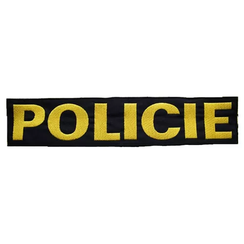 NAVYS nášivka POLICIE velká ČERNÁ se žlutou nití