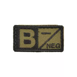 MILITARY RANGE nášivka krevní skupina B NEG VELCRO ZELENÁ