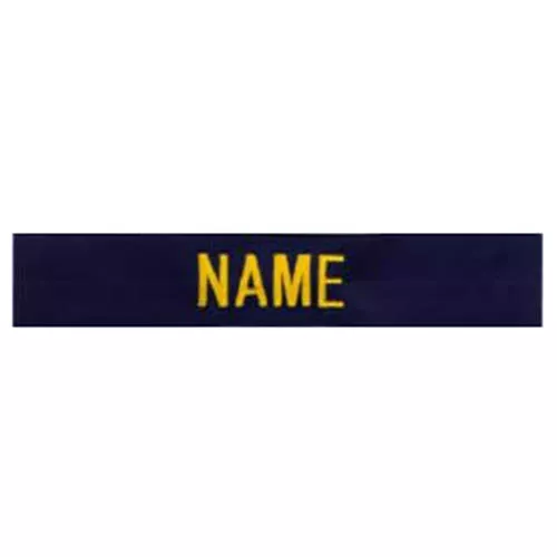 MILITARY RANGE nášivka jmenovka 3x "NAME" zlatá niť MODRÁ