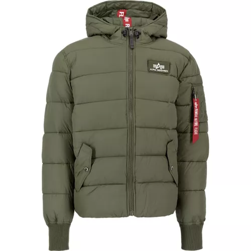 Alpha Industries Bunda Hooded Puffer FD tmvaě zelená