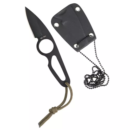 MIL-TEC nůž na krk v plastovém pouzdře na řetízku 18 cm