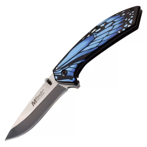 MTech USA nůž zavírací BUTTERFLY hladké ostří MODRÝ