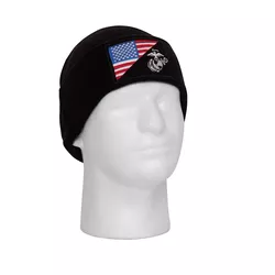 ROTHCO čepice WATCH vlajka USA/USMC pletená ČERNÁ