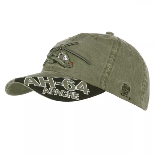 FOSTEX čepice baseball s helikoptérou AH-64 APACHE ZELENÁ