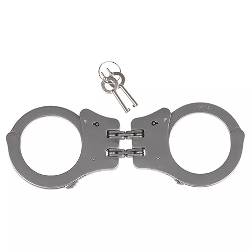 MIL-TEC pouta policejní DOUBLE LOCK pevná STŘÍBRNÁ