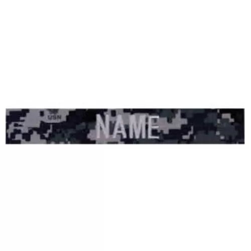 MILITARY RANGE nášivka jmenovka "NAME" stříbrná niť DIGITAL NAVY