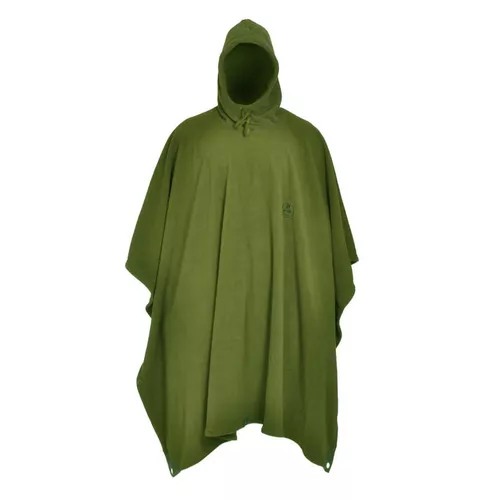 M-Tramp pončo FLEECE se stahovací kapucí ZELENÉ