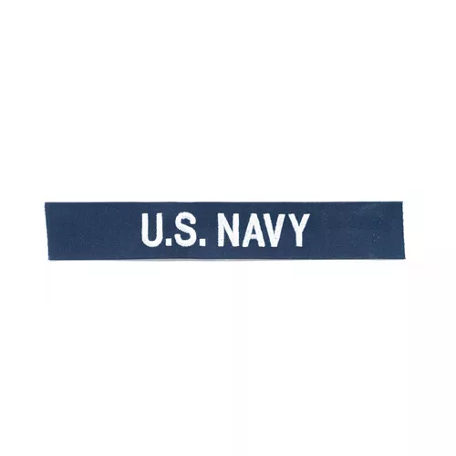 MILITARY RANGE nášivka "U.S. NAVY" stříbrná niť MODRÁ