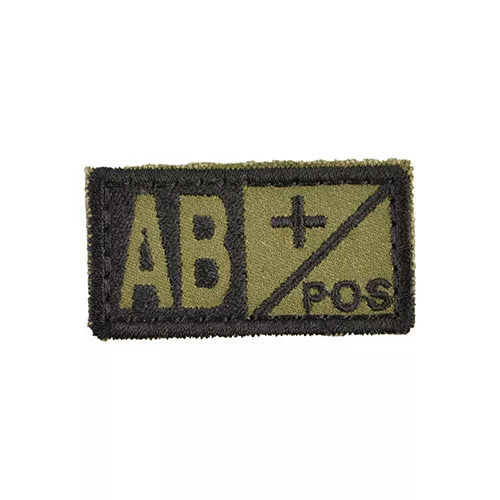 MILITARY RANGE nášivka krevní skupina AB POS VELCRO ZELENÁ