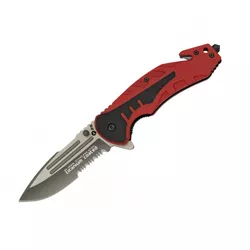 K25 nůž zavírací 18319 s kombinovaným ostřím ČERVENÝ